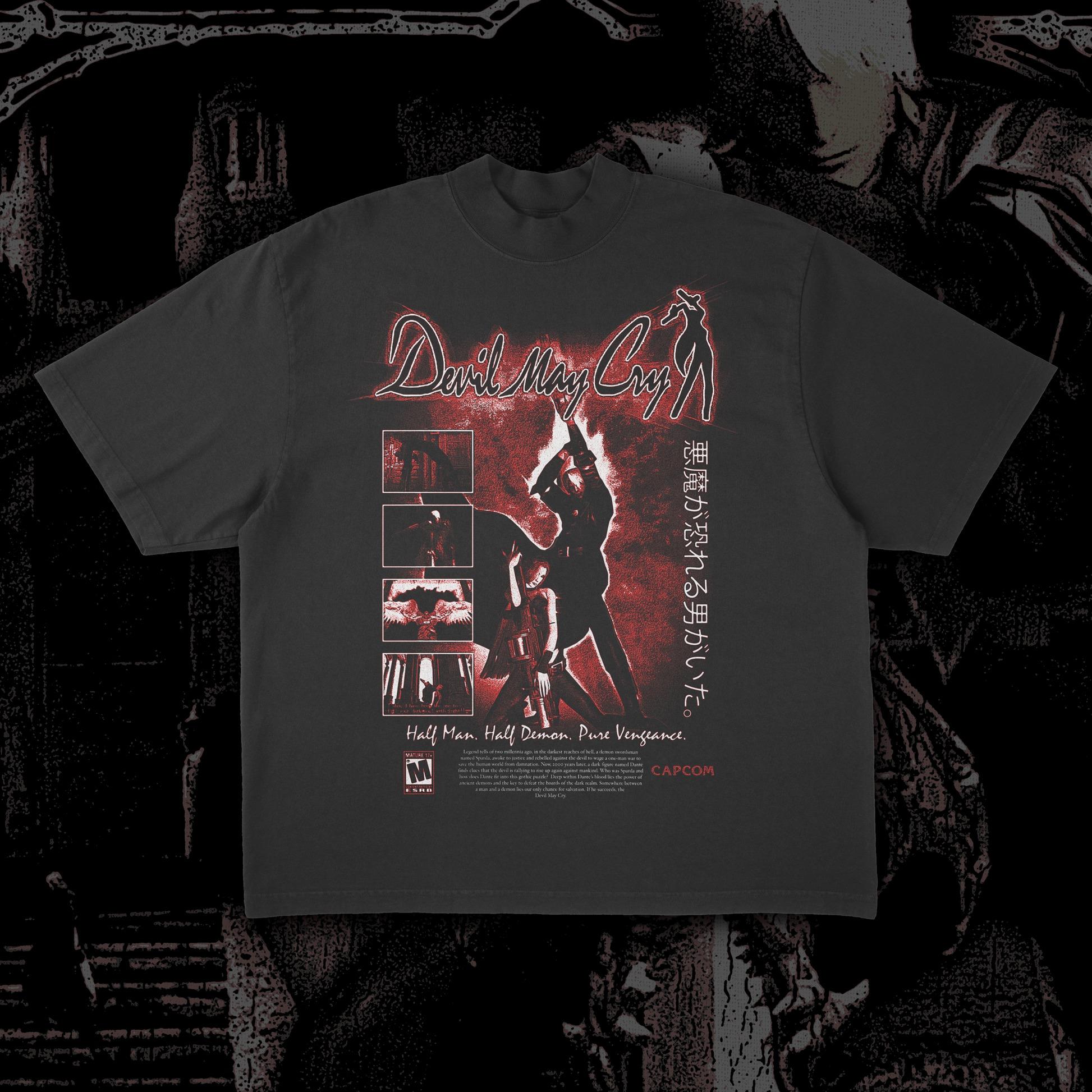 

Летние мужские футболки Devil May Cry Тяжелый укороченный топ Престижный мерч Оверсайз футболка Y2k Мужские футболки Уличная одежда Топы S