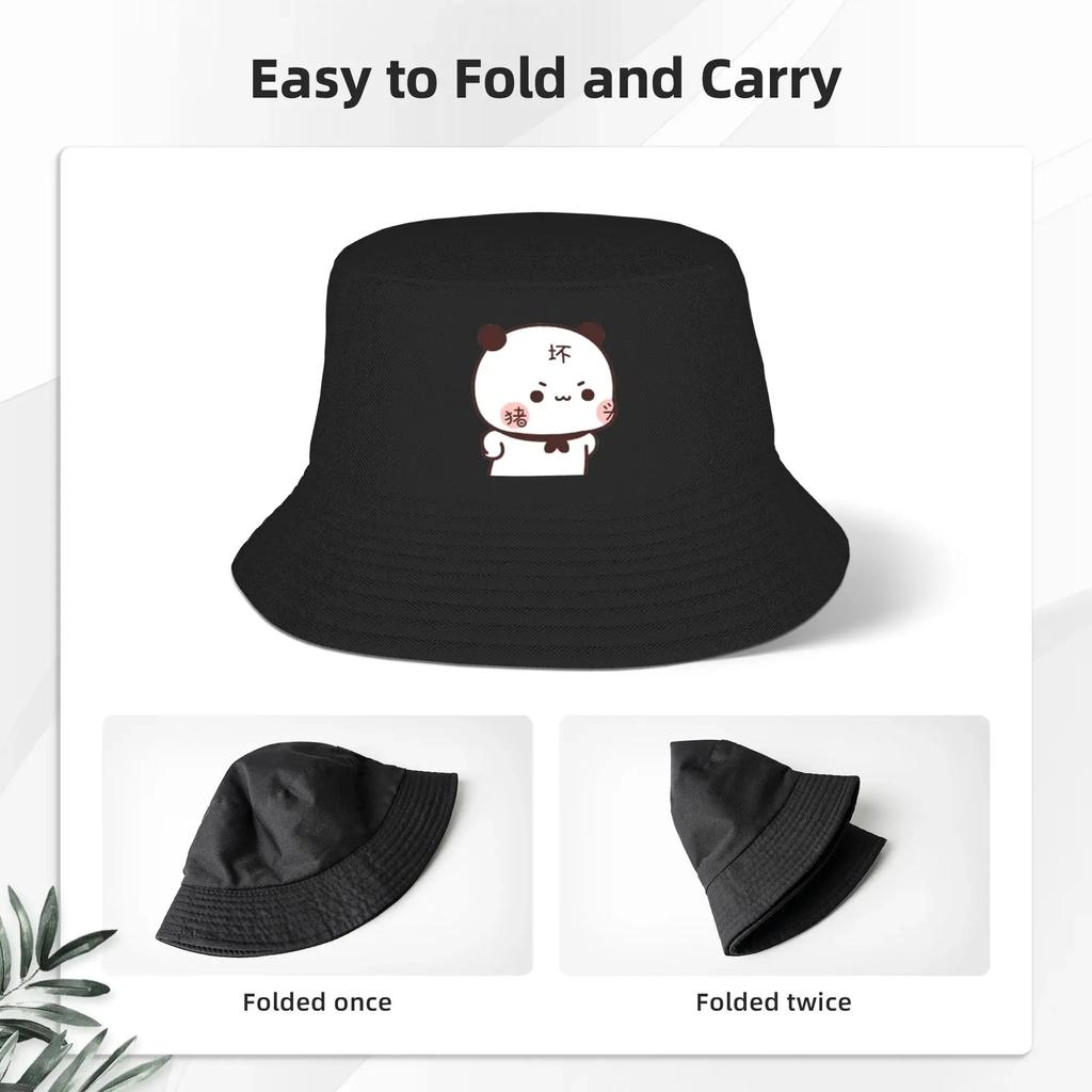 Retro DesignCute Bubu Is Yelling At Dudu Bucket Hat Summer FisherUnisex Hats For Unisex Women Soft Fold Hunting Caps Outdoor Sunscree
