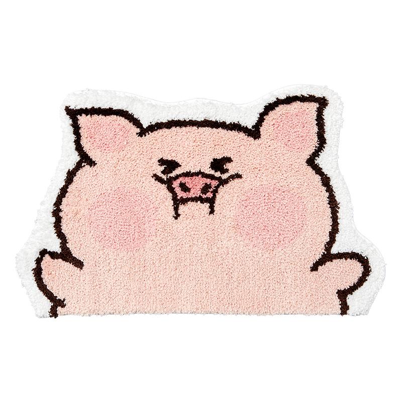 Tufting Varkentje Badkamermat Zacht Pluizig Tapijt Kinderkamer Tapijt Deurmat Vloer Antislip Mat Esthetische Woonkamer Winter Warm Decor 40x60cm