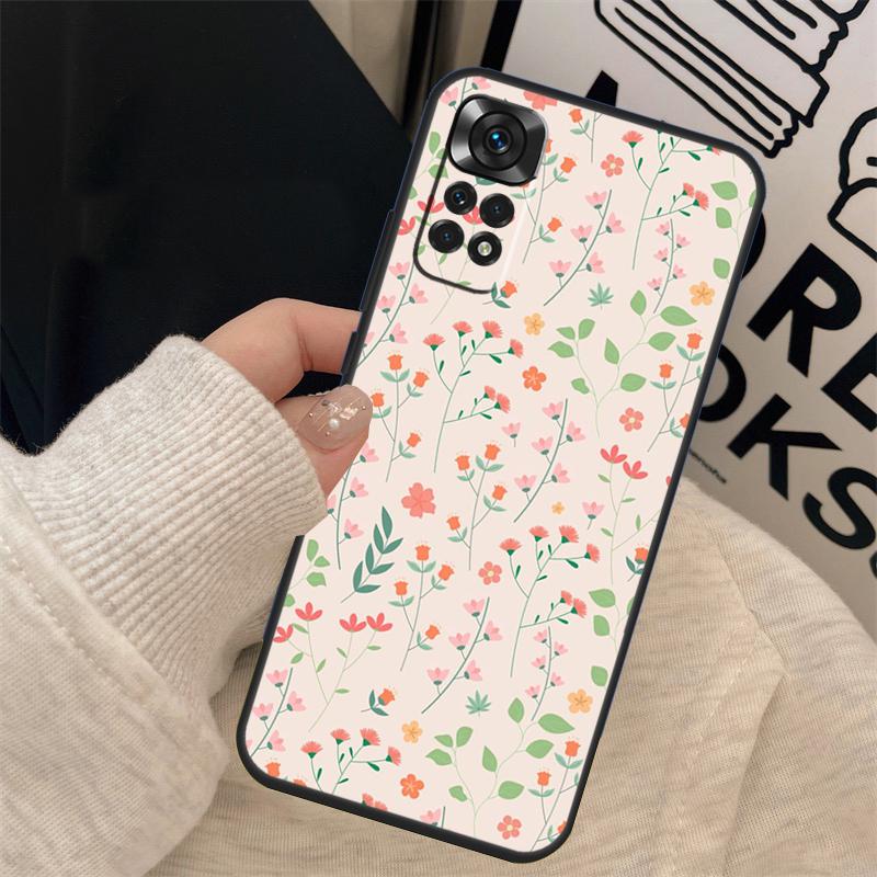 Floral Theme Pattern Cover For Xiaomi Redmi Note 14 12 10 11 13 15 Pro Plus Case For Redmi 15 15C 10C 12C 13C 14C