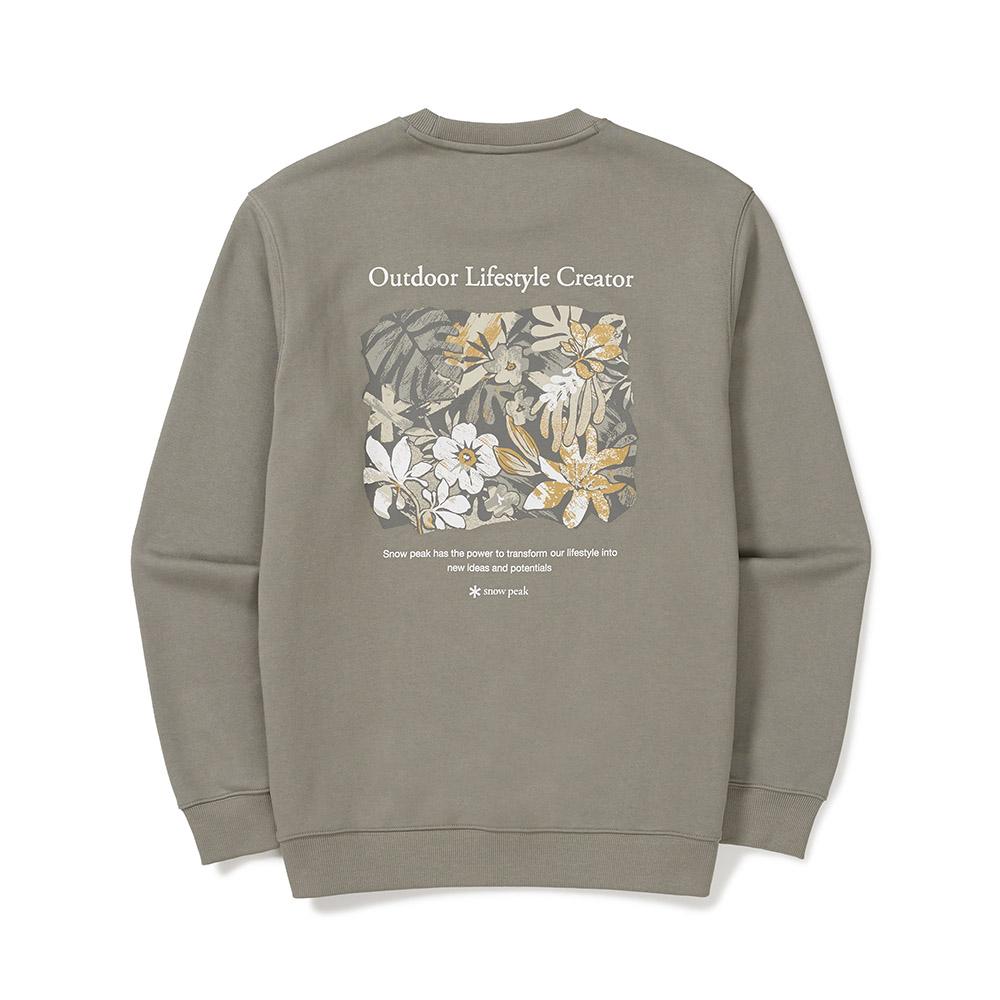 SNOWPEAK Tropical Graphic Sweatshirt Khaki Gray (S24FUFHT64)