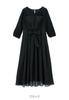 Maternity Nursing Formal Chiffon Tuck Shrine M Black 10171260 [ANGELIEBE] Clothes, Dress, Dress, Prenatal, Postnatal, Visit, Wedding,