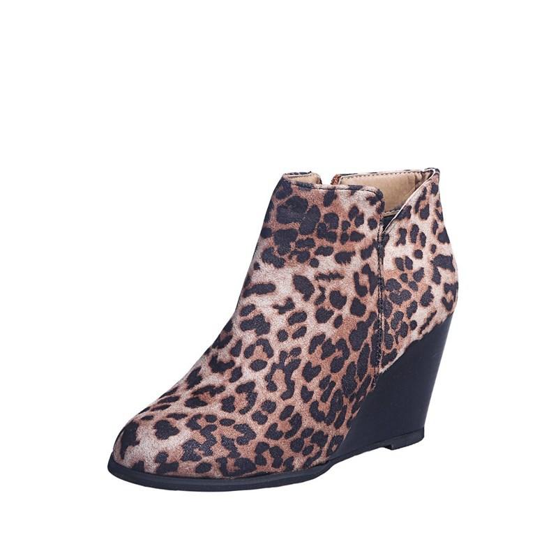 2025 Herbst und Winter neue Keilabsatz Stiefeletten Damen heißer Verkauf Retro Pferde Chelsea Boots große Größe Damenschuhe