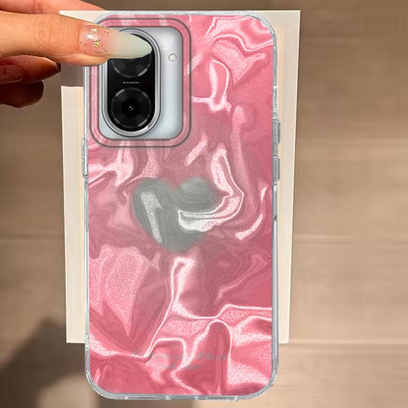 

For Xiaomi 14T Pro 13T 11 Lite 5G Phone Case Cute Pink Love Heart Gradient Laser Glacier Shockproof Protective Fashion TPU Cover Xiaomi 13T