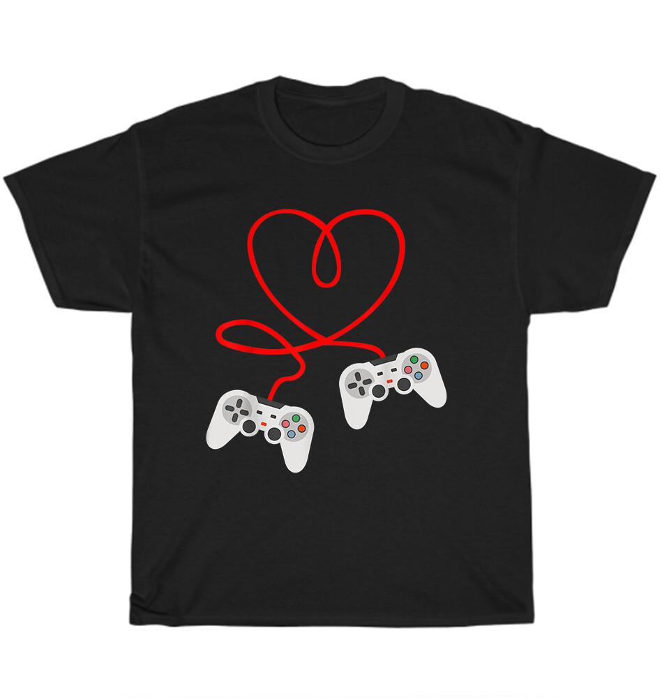 Игровые контроллеры Сердце Геймера Игровой Подарок на День Святого Валентина Футболка Унисекс L