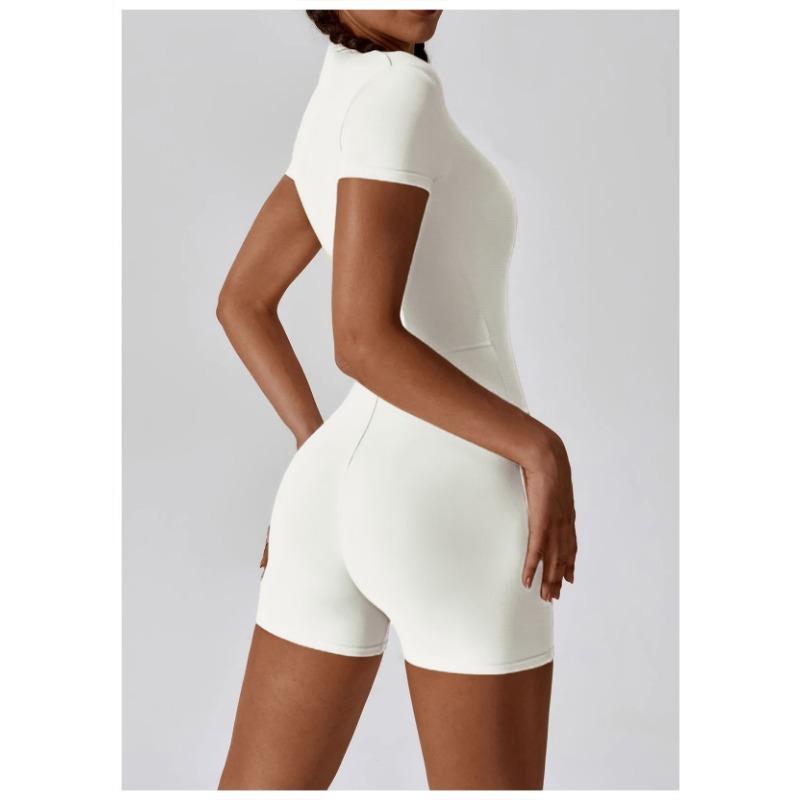 Women's Fashion Casual Solid Color Print Summer Spring Short Sleeve V-Neck Bodysuits