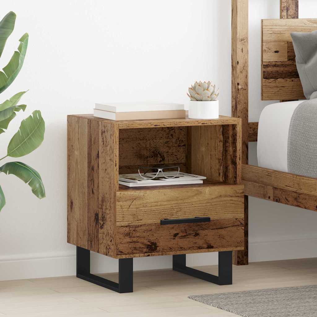 Nightstand Reclaimed Wood 40 X 35 X 47.5 Cm Engineered Wood