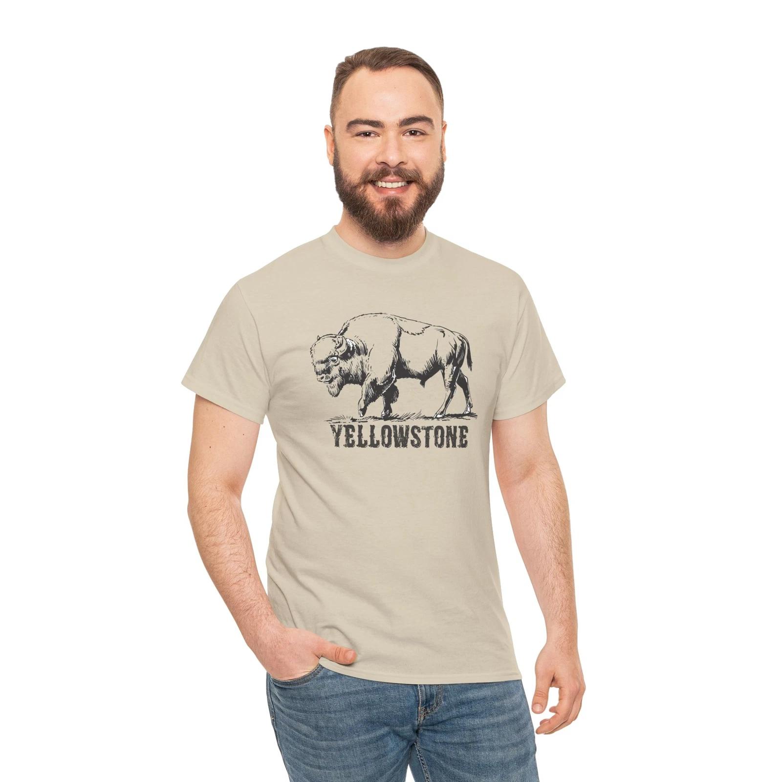 Yellowstone Bison Tee, Nature Lover Shirt, Vintage Style Tee, Outdoor Adventure 2XL