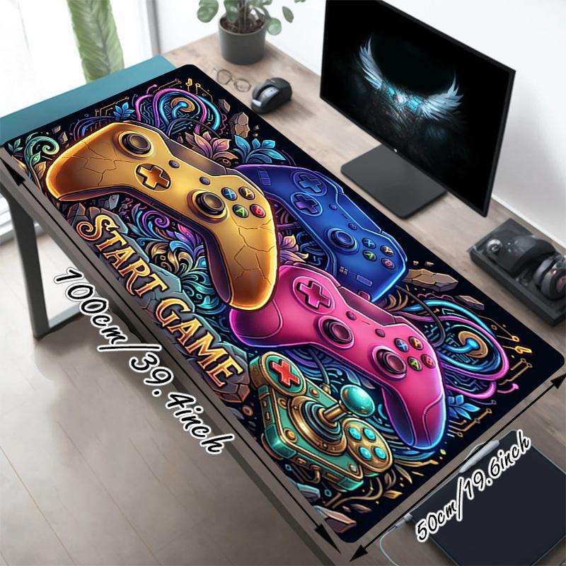 Game Start Xl Gaming Mouse Pad Nonslip Rubber Base Stitched Edge Waterproof Desk Mat For Pc Laptop Gamer Office Computer Accessories C927320