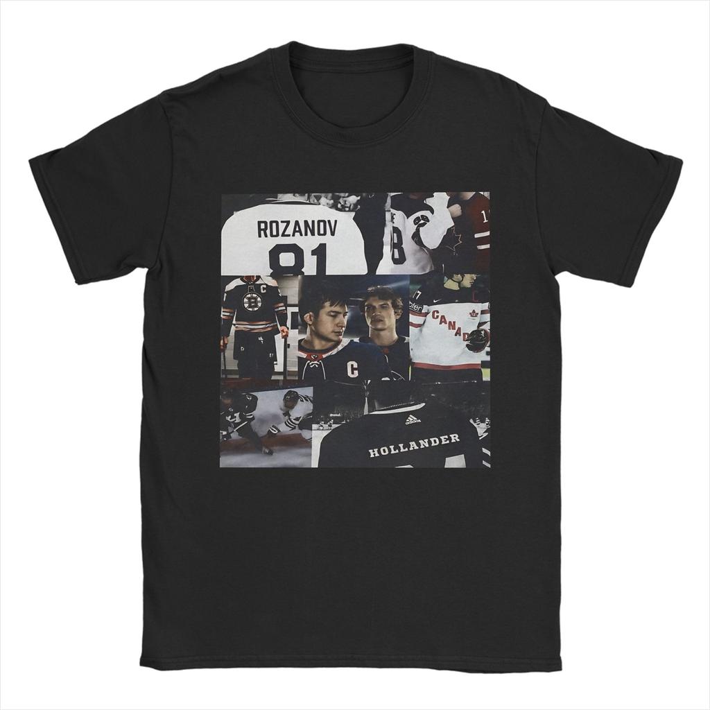 Cool Heated Rivalry Inspired Bi Pride Loon Hockey Puck T-Shirt for Men Round Collar T Shirt  Short Sleeve Tees Plus Size Clothes