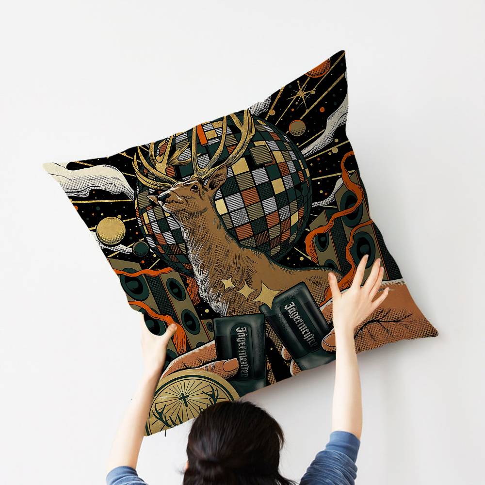 J-Jagermeister Anime Cushion Cover Polyester Sofa Cushions Decorative Throw Pillows Home Decoration Pillowcover