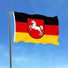 1pc Multi-Size Optional German Horse Flag | Vivid Saxon Design Under The Moon, Using Striking Black, Red And Colors - Durable Polyester Material, Perf