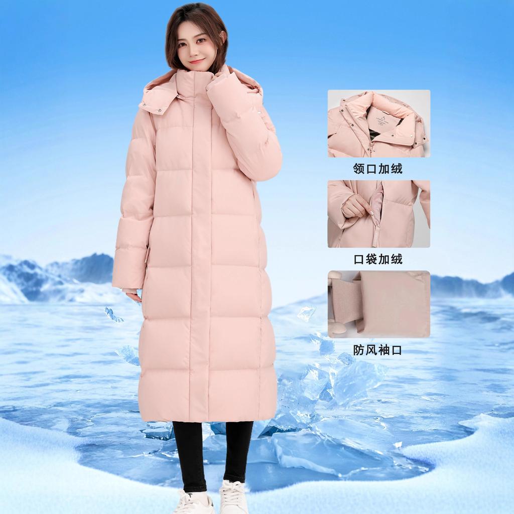 Winter new down jacket women's long over the knee super thick medium and long extreme cold explosion loose white duck down jacket