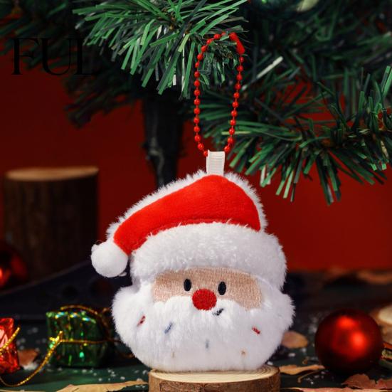 Decorative Plush Accessories Christmas Keychain, Cute Stuffed Santa Wreath Gingerbread Ornaments, Soft Cartoon Keychains for Bags Holiday Bag
