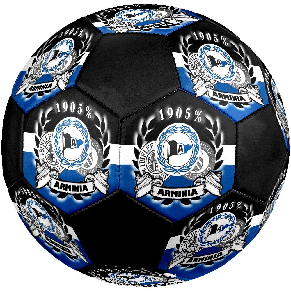 Pallone da Calcio DSC Arminia Bielefeld taglia 5, colorato, adatto a tutte le età, cucito a macchina, materiale PVC, grado competizione, durevole e ad alto rimbalzo