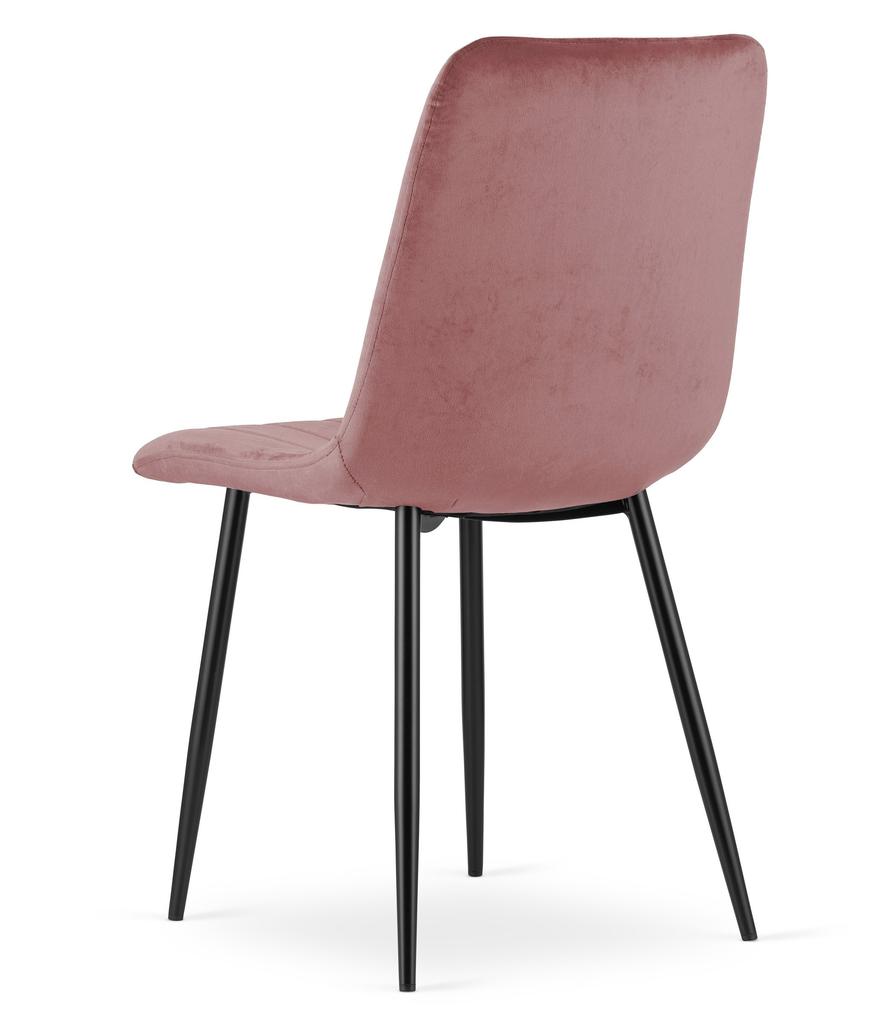 LAVA chair - pink velvet / black legs x 4