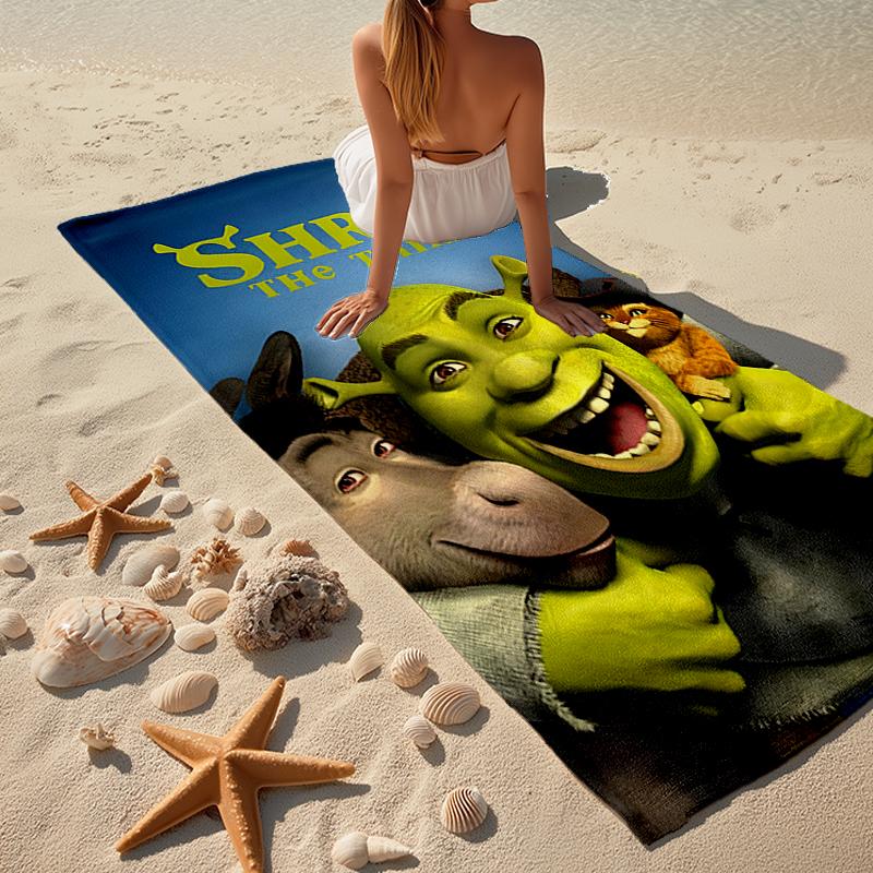 Ultra-Soft Beach Towel with Shrek Theme,Ideal for Pool - Camping, Diving - Perfect Travel Essential, Vibrant Beach Towel.