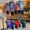 [Moerstar] Bear Keychain Keychain Cute Resin Animal Pendant Cute Color Bear Key Braided Idea Rope Animal Pendant Metal Keychain, Blue