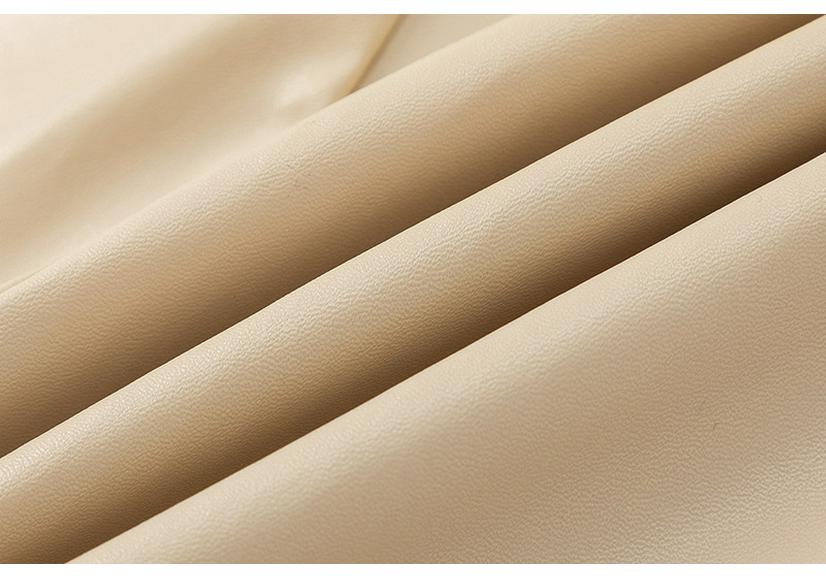 2025 Spring/Summer Women's PU High-Waisted Zipper Ruffle Skirt - European & American Sexy Fit