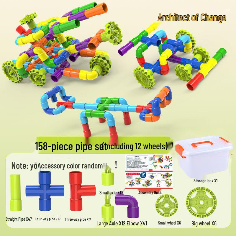 Interlocking Water Pipe Building Blocks for Early Education - DIY Educational Toys for Kids
