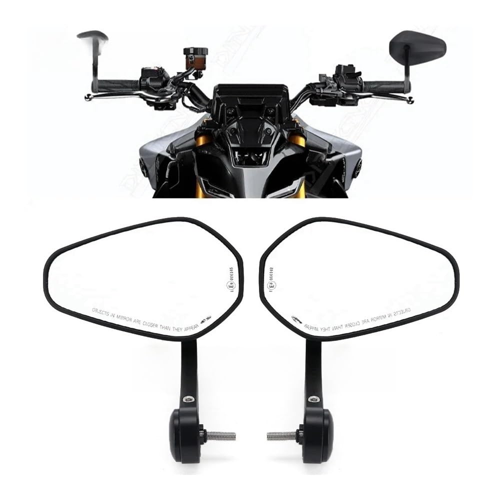 Motorcycle Handlebar End Mirrors for Yamaha MT-09 SP (MT09 2024/2024), Left and Right Rotating Lenses, E9 Certified, Motorcycle Accessories