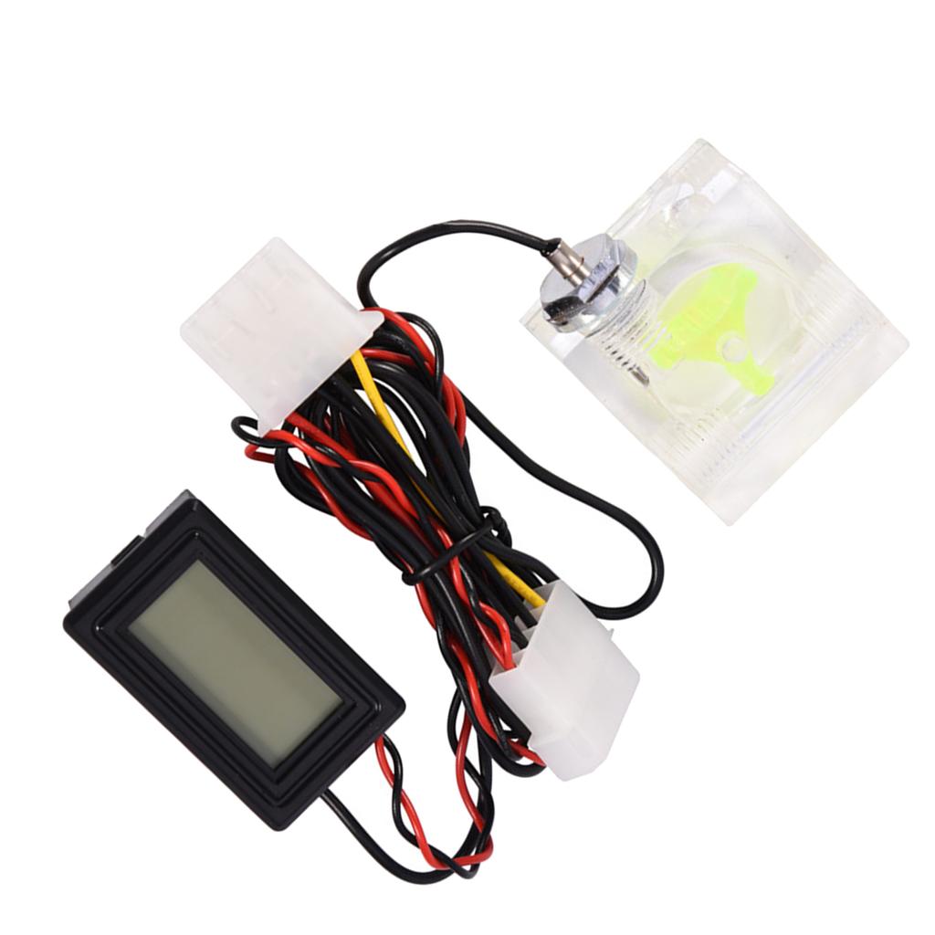 PC Computer 3 Way Flow Meter Digital Thermometer for Water Cooling System Kit