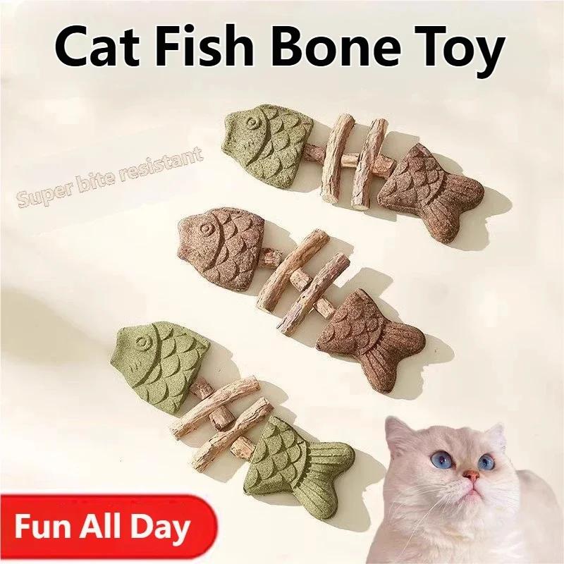 Fischgräten-Katzenminze-Ranke Spielzeug für Katzen Kauspielzeug für Haustiere zur Zahnpflege Mensch-Tier-Bindung Spielzeug Haustierbedarf Lustiger Katzen-Teaser-Stab
