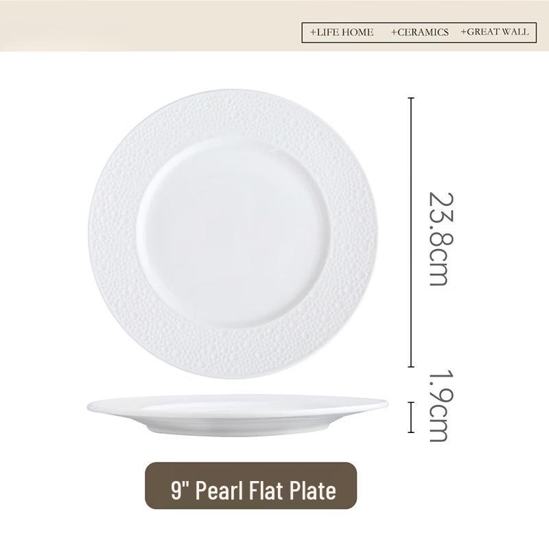 ZISIZ Ceramic Flat Dinner Plates