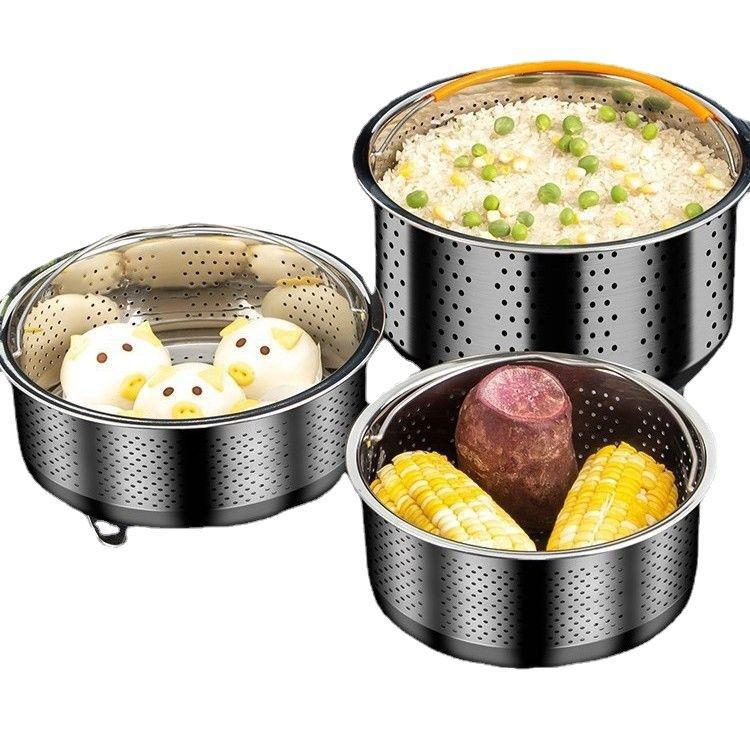 Stainless Steel Rice Water Separation Steamer Basket for Electric Rice Cookers