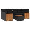 VidaXL Garden Lounge Set with Cushions 7 Pcs, Patio Sofas, Patio Furniture Set, Outdoor Furniture, Black 3259878