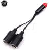 2 Ways 12V-24V 10A Dual Port Car Cigarette Lighter Power Charger Adapter Socket Splitter Female Socket Connector Adapter