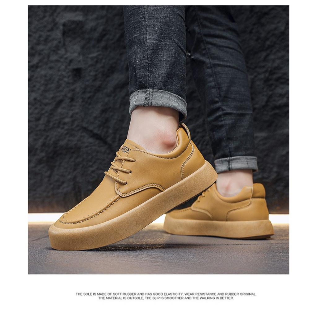 Scarpe con Suola Spessa Scarpe da Uomo Moda in Pelle, Scarpe Sportive e Casual di Tendenza Centinaia di Scarpe Singole Stile Britannico