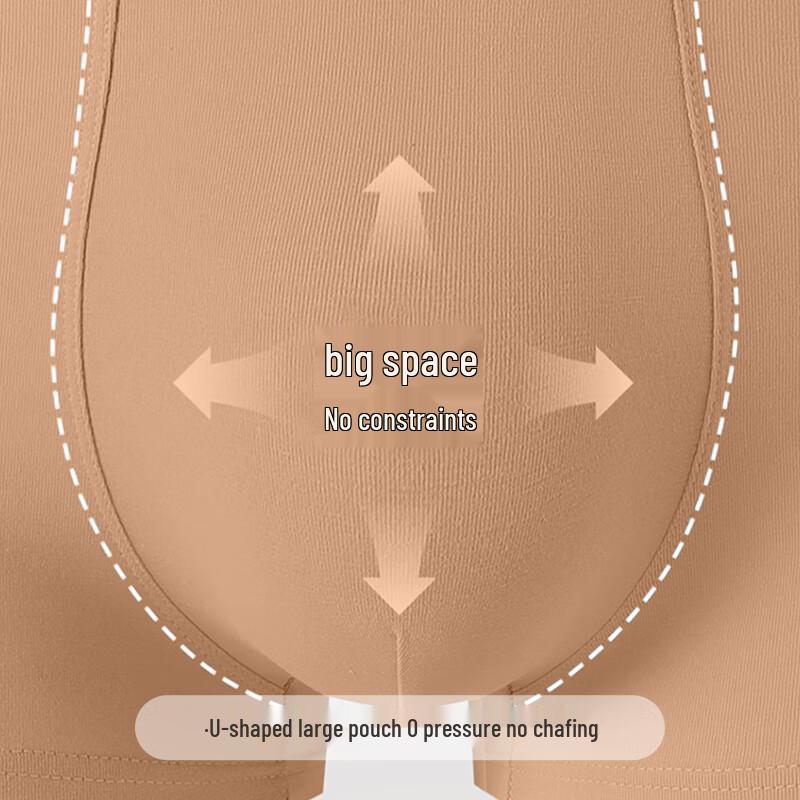 FitonTon Men's Pure Cotton Ginseng Antibacterial Boxer Briefs