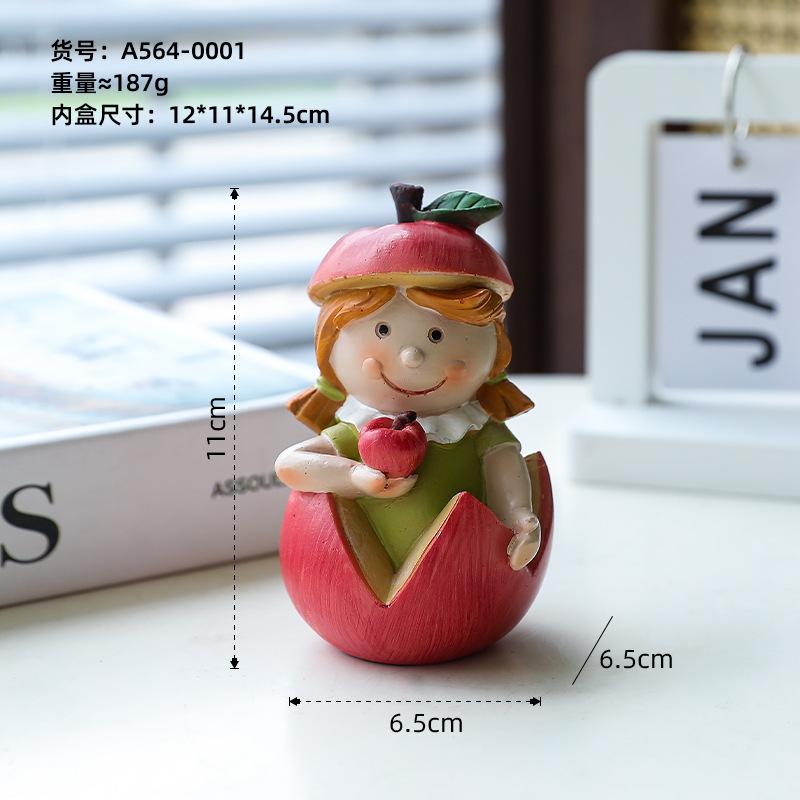 1pc Cute Cartoon Fruit Hanging Doll Ornament Creative Desktop Small Ornament Home Decoration Resin Gift