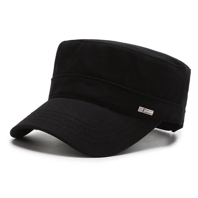 Hat solid color flat top hat spring and autumn fashion short brim visor cap cap casual hat versatile