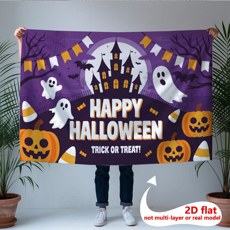 Závěs na párty Halloween Ploché bannery Dýně Duchové Strašidelné oslavy Fotokoutek Dekorace Dekorace vchodových dveří