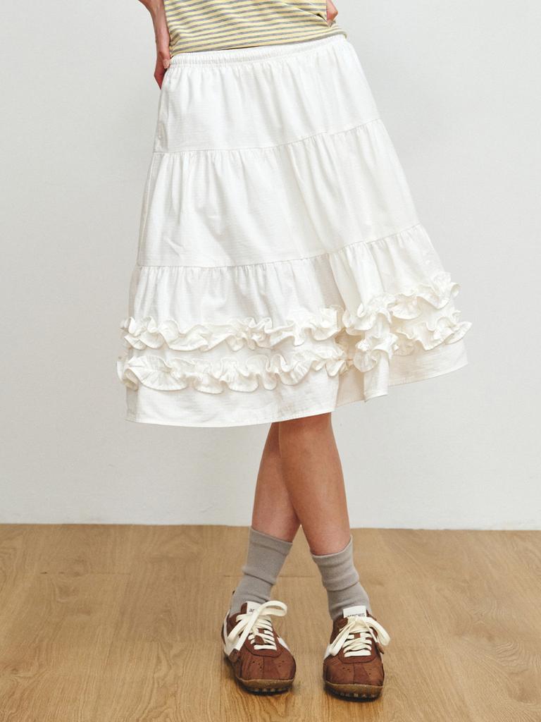 Peullijeupeulojegteu Can_Can Frill Skirt, White