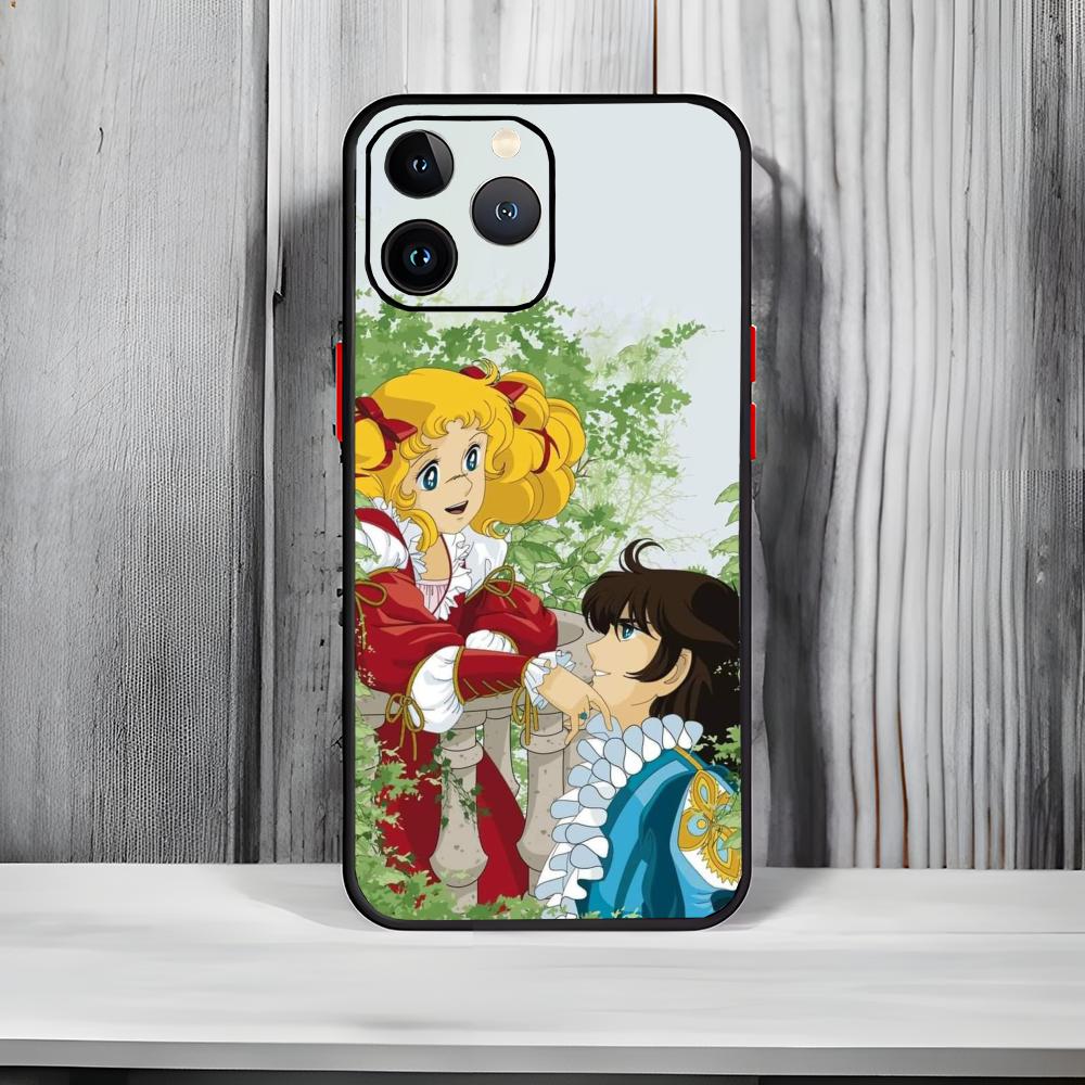Anime Cute M-Manga Candy Phone Case Black Matte Thin Phone Case For iPhone17 16 15 14 13 ProMax