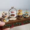 1/12 Scale Miniature Dollhouse Cake Stand Mini Donuts for BJD Food Toy OB11 Doll House Kitchen Accessories Toy