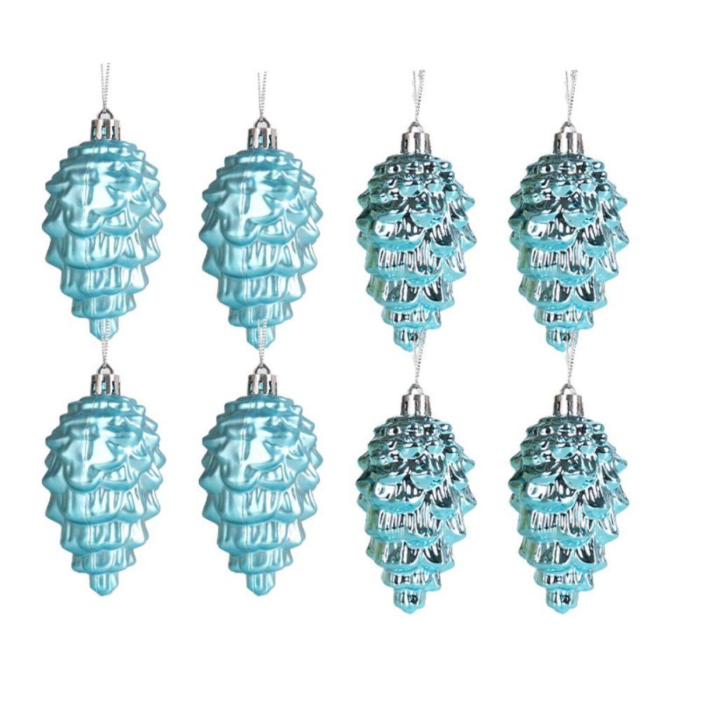 

8PCS Bright/Matte Christmas Tree Hanging Pendant Colored Christmas Decoration Party синий