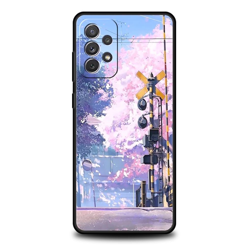 Cherry Blossoms Traint Moun Fuji Case For Samsung A13 A51 A71 A41 A31 A21S A11 A01 A03S A12 A32 A52 A22 A23 A33 A53 A73 5G Cover