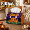 1pc Halloween Classic Spooky Night Tissue Box with Smiling Pumpkin Floating Ghost - Napkin Storage Organizer for Kitchen, Car, Elegant Decorative Box,