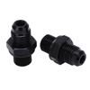 1Pair 6AN‑1 4NPS Transmission Oil Cooler Adapter Fitting Aluminium Alloy Rustproof BlackShort Type