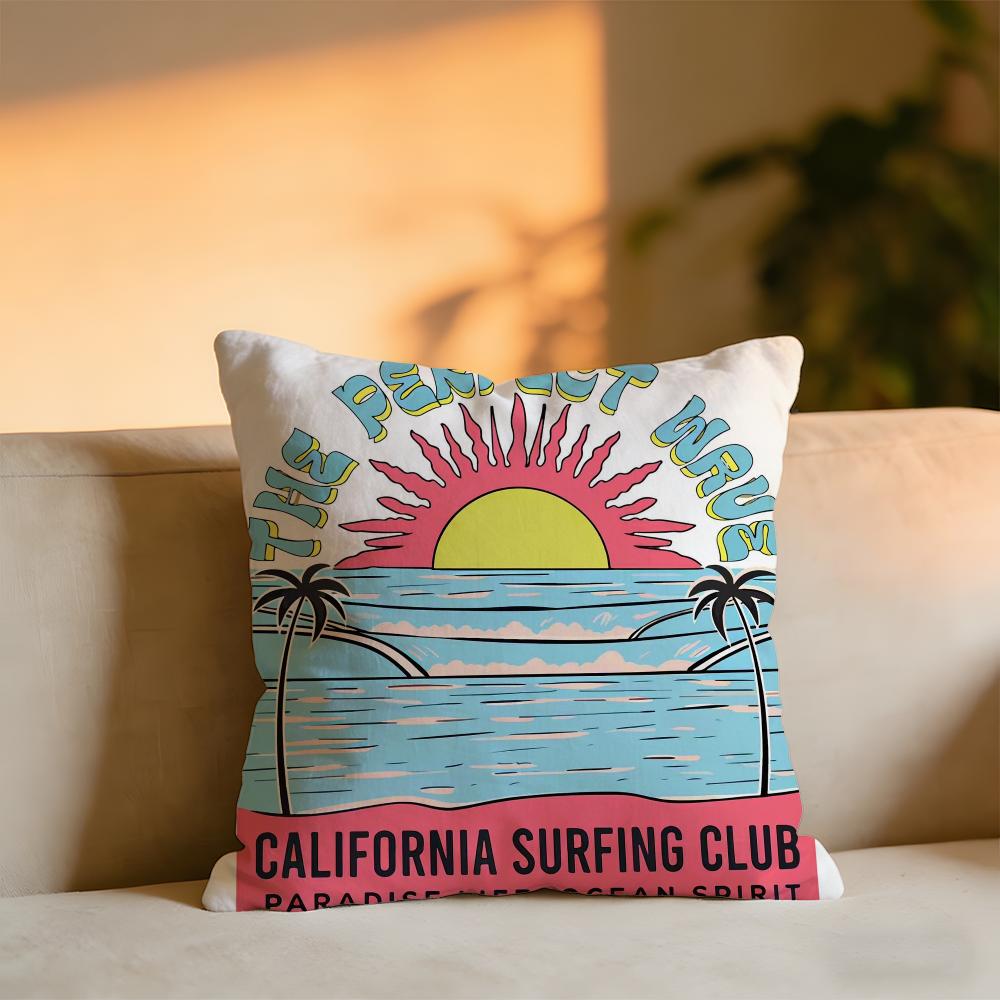 

Retro Landscape Painting Cushion Cover Cozy Velvet Throw PillowSoft Warm Cushion For Sofa Bed 30x30 cm