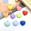 Colorful Resin Heart Earrings & Keychain Necklace Charm Set