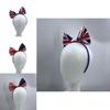 Usa/england Fan Bow Headwear Football Club Supporter Plaid Unisex Accessory