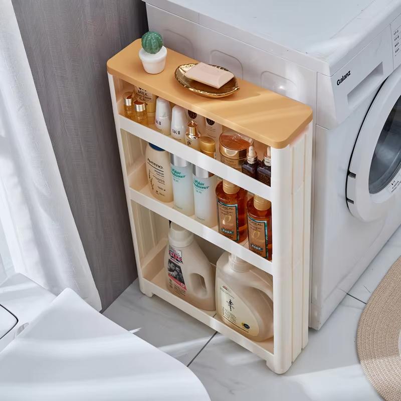 Ultra-Slim Gap Storage Cabinet Space-Saving Side Refrigerator Organizer Bathroom Kitchen Slim Storage Rack