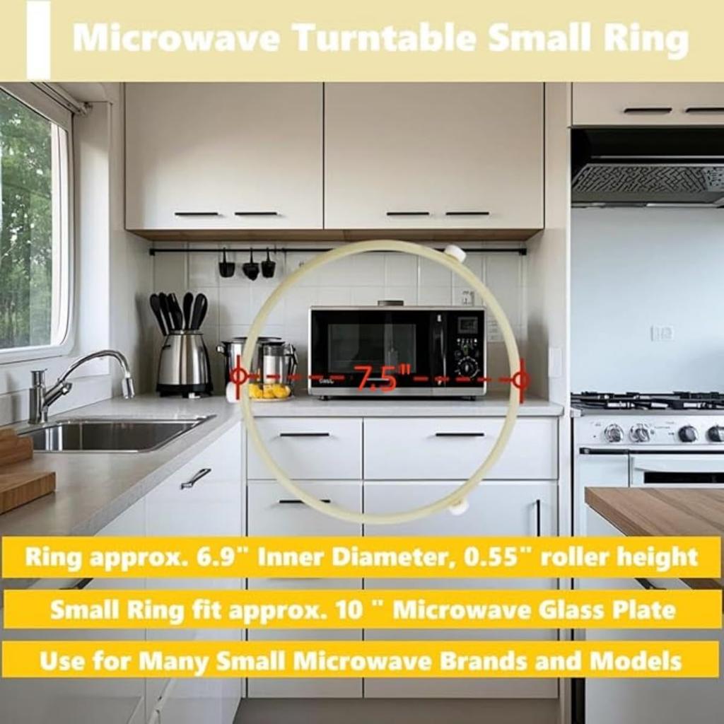 Kleiner Mikrowellen-Drehteller-Stützring Kompatibel für GE, Emerson, Magic Chef, Hamilton Beach 252100500497, HB-P90D23, HB-P90D23A, HBP90D23,