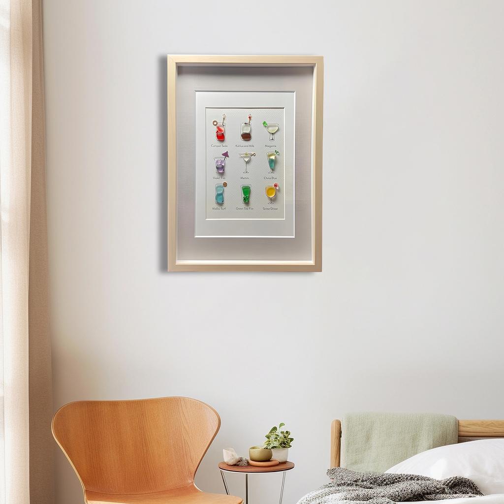 Hand-framed Cocktail Photo Frame Art Wall Decor