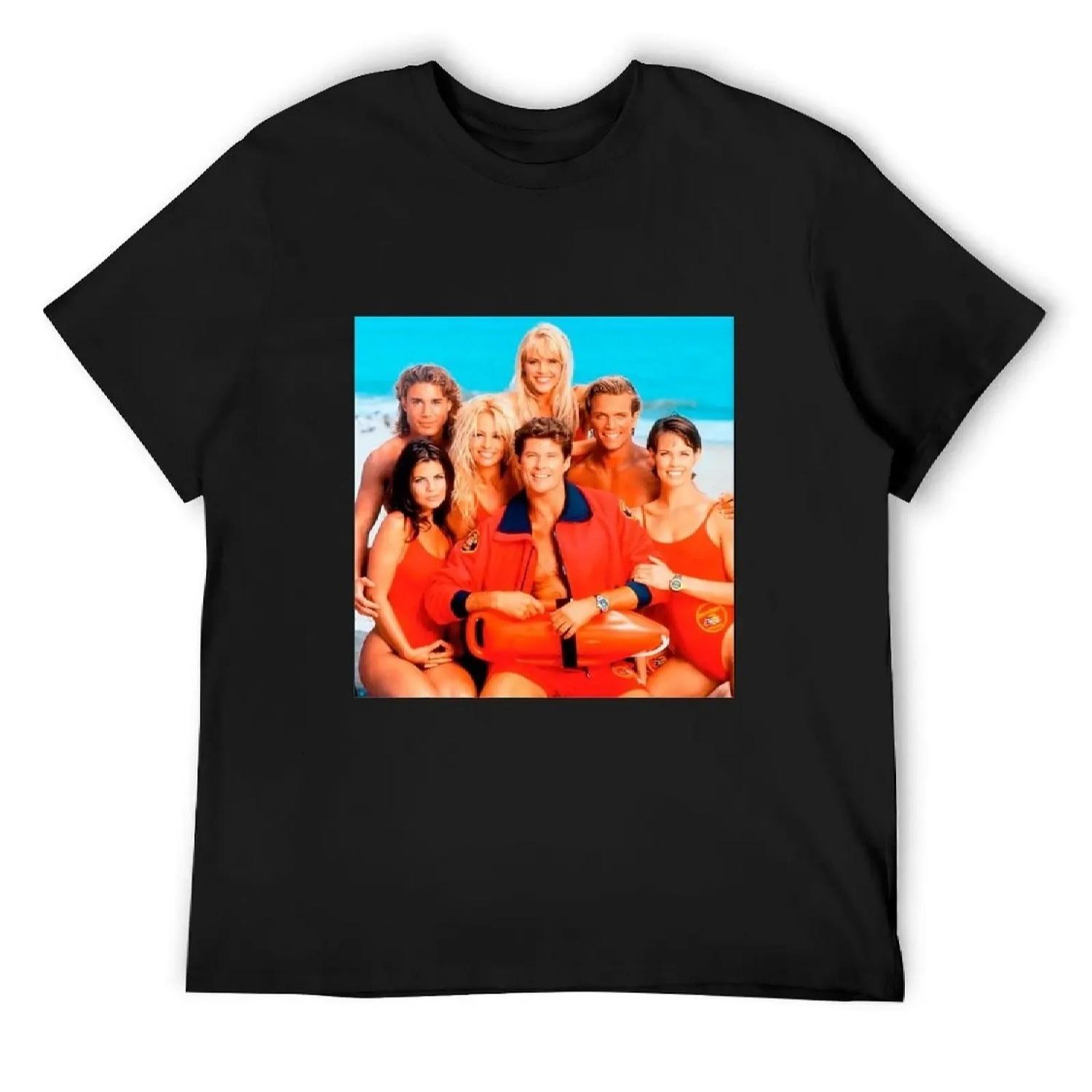 Baywatch T-Shirt summer clothes blue archive korean fashion summer tops plain t shirts men S